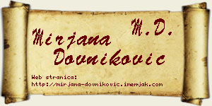 Mirjana Dovniković vizit kartica